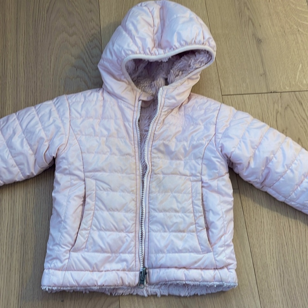 Pink North Face reversible coat